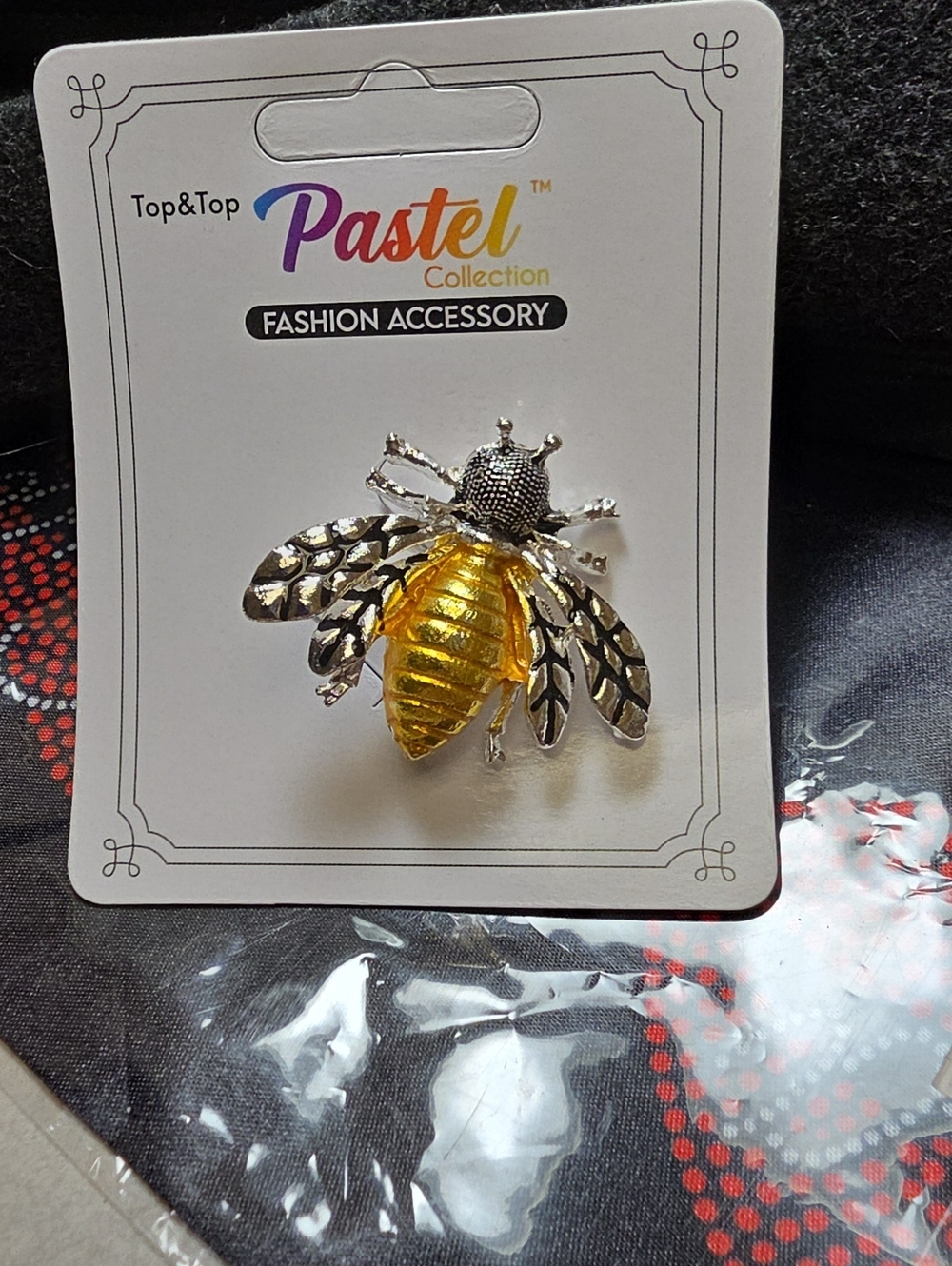 Pastel Collection Bee Brooch - Yellow & Silver Bee Pin  NOT ELIGIBLE FOR BUNDLE
